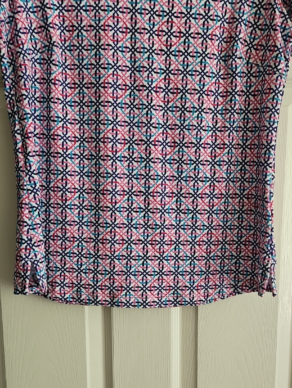 Bermuda Sands Short Sleeve UPF 50+ Cheryl Golf Top: Violet Print: Size- Small - Picture 4 of 15